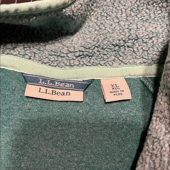 L.L. Bean Teal 1/4 snap Tumbled Sherpa Women's xl Fleece Sweatshirt - Picture 3 of 6